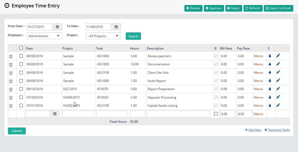 employee time management software developer employee expense